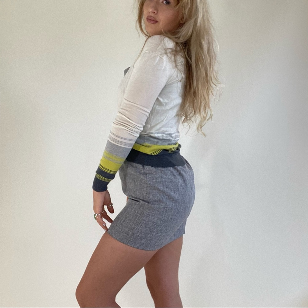 Lime White & Grey Cropped Button Up By Bcbgmax - image 3